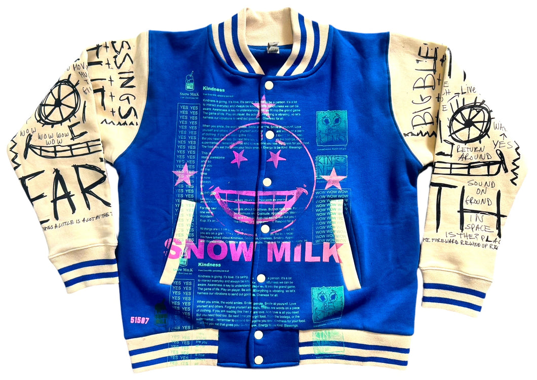 Snow Milk Kindness Varsity Jacket (Size Small)