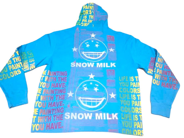 Snow Milk Kindness Zip Up  Hoodie (Size 3XL)