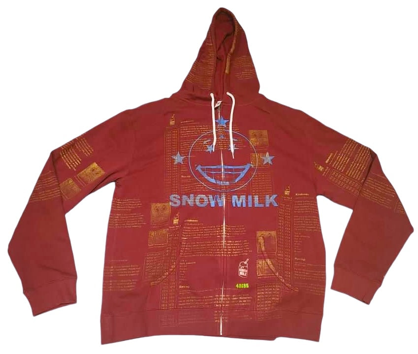 Snow Milk Kindness Zip Up Hoodie (Size 2XL)