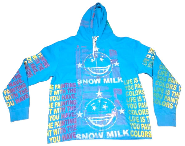 Snow Milk Kindness Zip Up  Hoodie (Size 3XL)