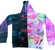 Load image into Gallery viewer, Positive Shipping Label Split Color Tie Dye Hoodie (Size L)
