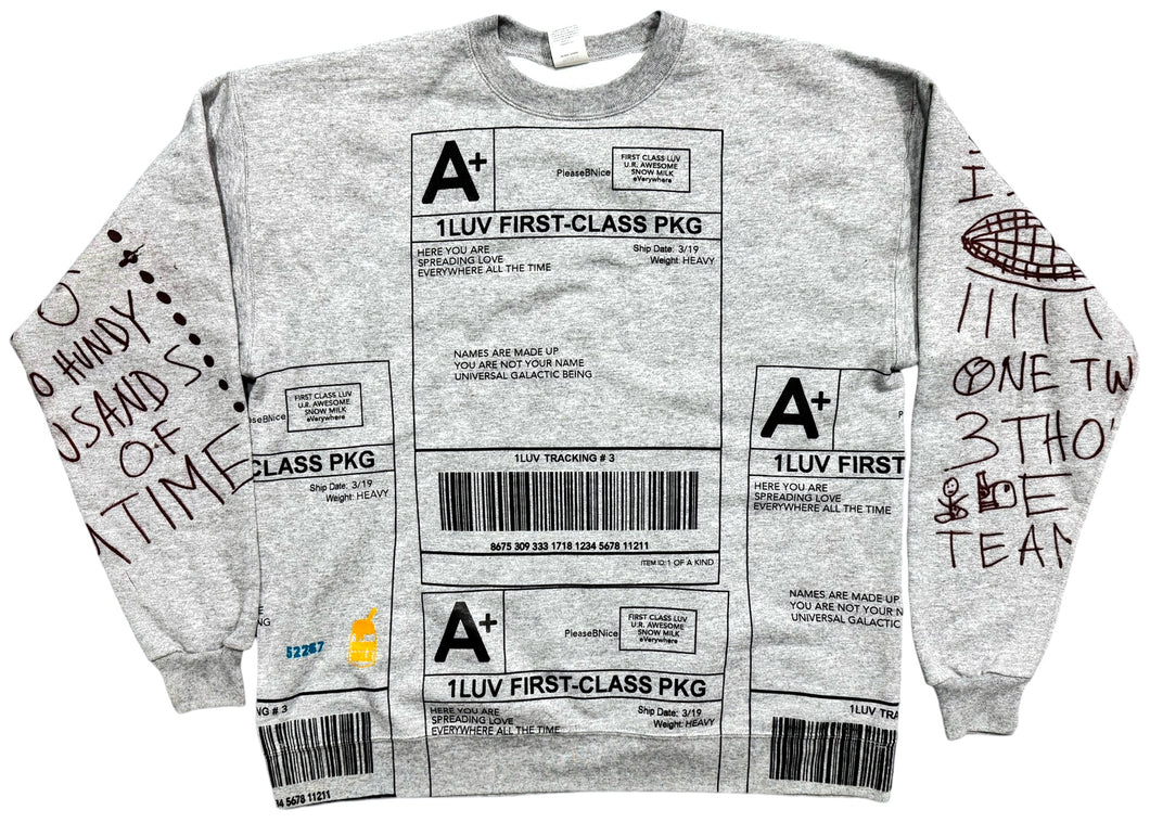 Positive Shipping Label Crewneck (Size Large)