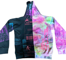 Load image into Gallery viewer, Positive Shipping Label Split Color Tie Dye Hoodie (Size L)
