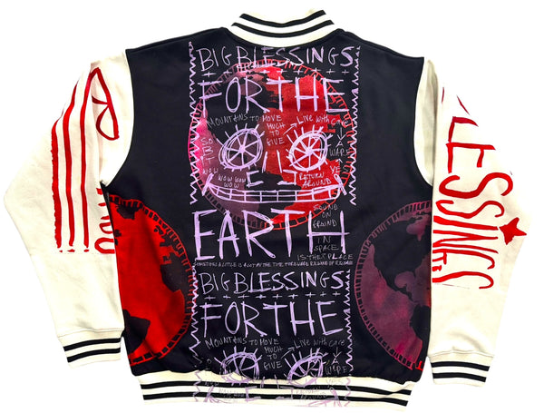 Snow Milk Kindness Blessings Varsity Jacket (Size XLarge)