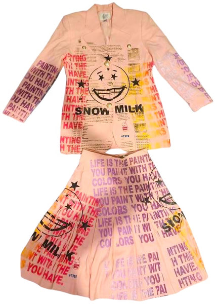 Snow Milk Kindness Vintage Jacket & Skirt Set (Size Women's 4)