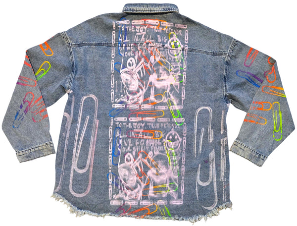 Lucha Paperclips Snow Milk Patch Denim Jacket (Size 3XL)