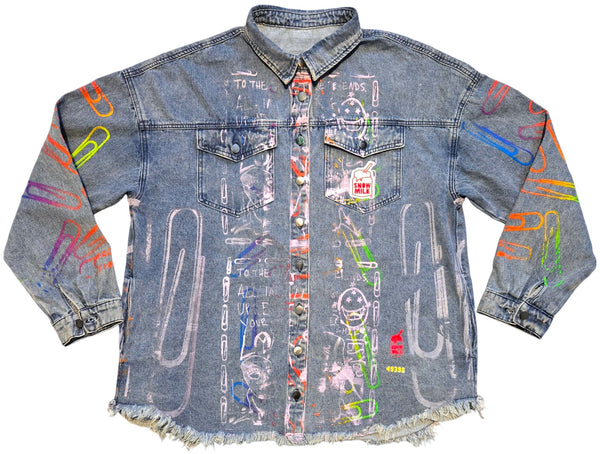 Lucha Paperclips Snow Milk Patch Denim Jacket (Size 3XL)