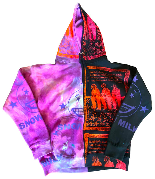 Enjoy Your Dreams Split Color Tie Dye Hoodie (Size L)