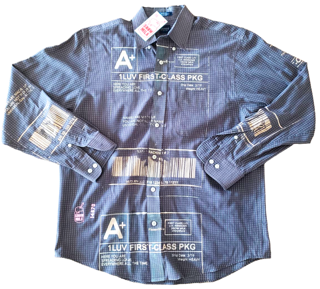 Positive Shipping Label Button Down (Size M15-15 & 1/2)