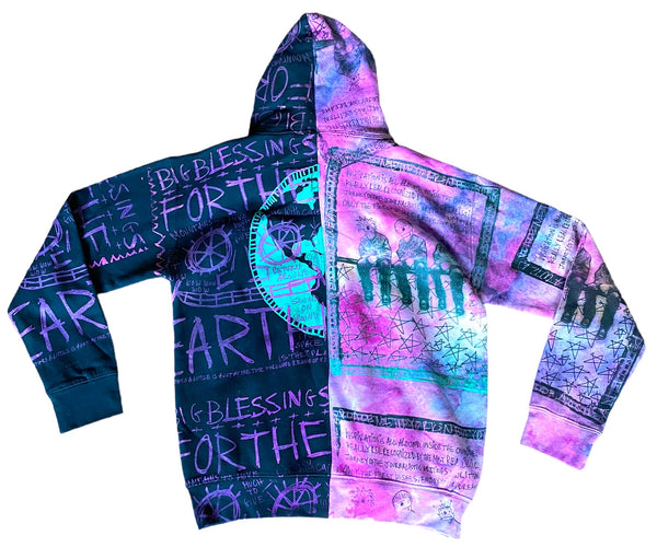 Enjoy Your Dreams Split Color Tie Dye Hoodie (Size M)