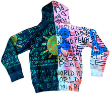 Load image into Gallery viewer, Optimism As A Way Of Life X World Peace Split Color Tie Dye Hoodie (Size S)
