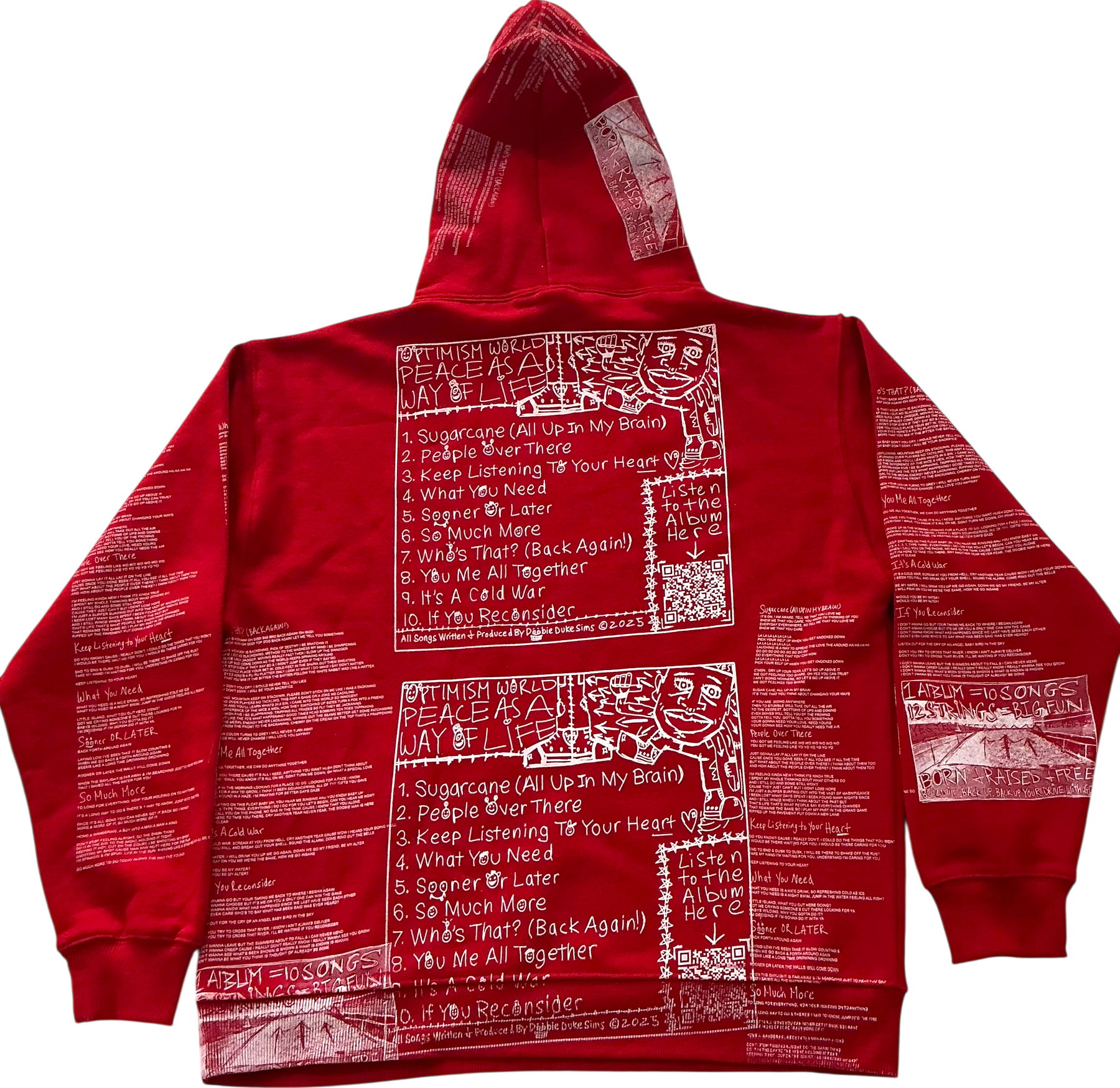 Optimism World Peace As A Way Of Life (The Wearable Album) Hoodie (Size Large)