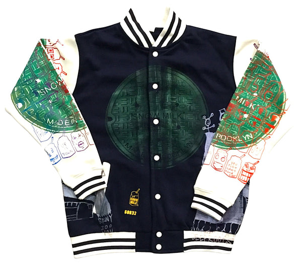 Snow Milk Made In Brooklyn Varsity Jacket (Size Medium)
