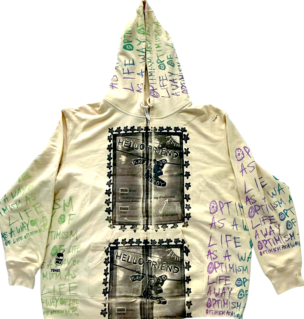 Hello Friend Hoodie Zip Hoodie (Size 3XL)