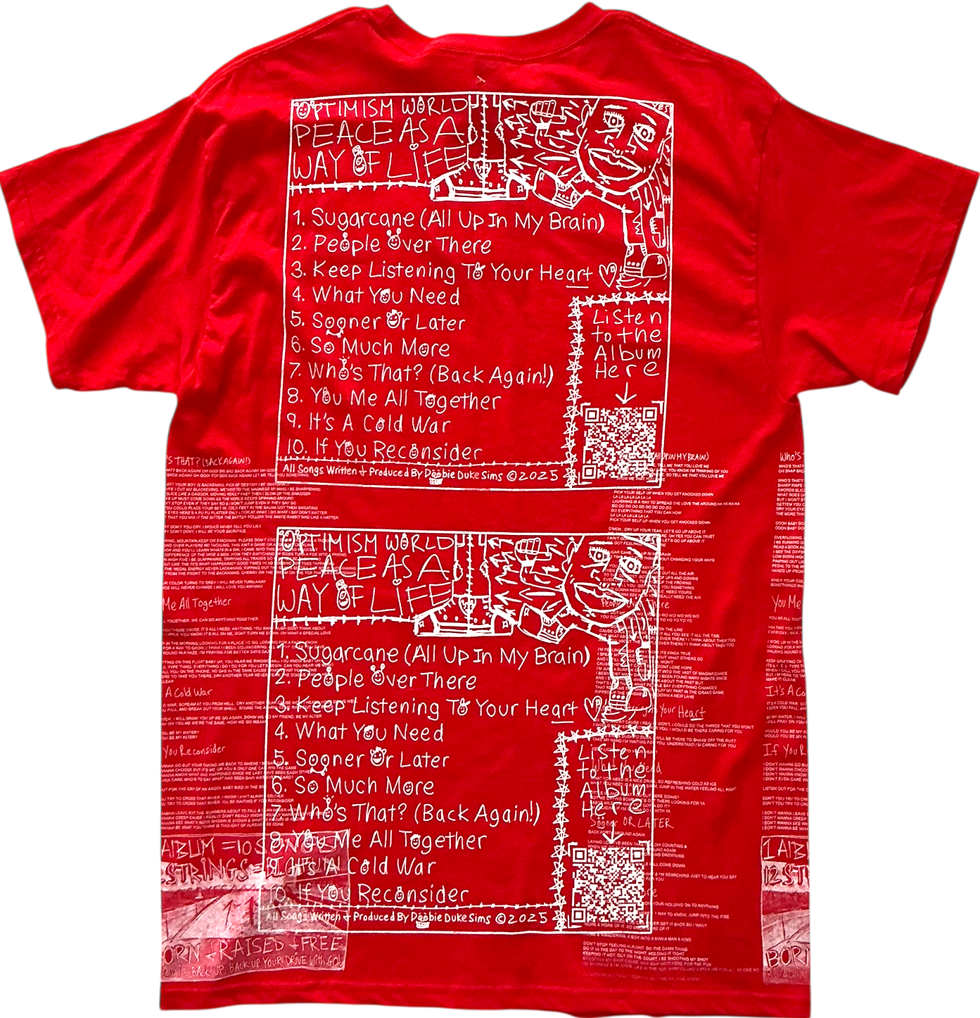 Optimism World Peace As A Way Of Life (The Wearable Album) Tee (Size Medium)
