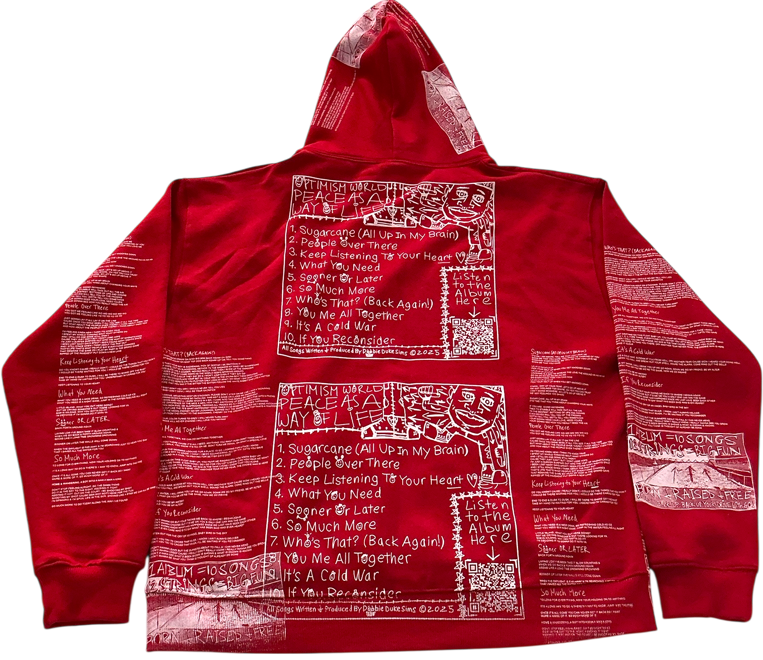 Optimism World Peace As A Way Of Life (The Wearable Album) Hoodie (Size XL)