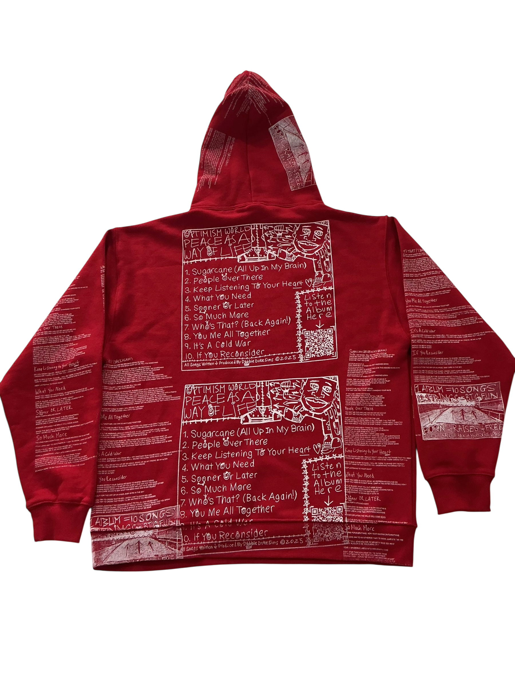 Optimism World Peace As A Way Of Life (The Wearable Album) Hoodie (Size Large)