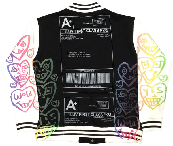 Positive Shipping Label Varsity Jacket (Size 2XL)