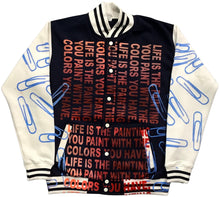Load image into Gallery viewer, Life Is The Painting You Paint Varsity Jacket (Size Medium)
