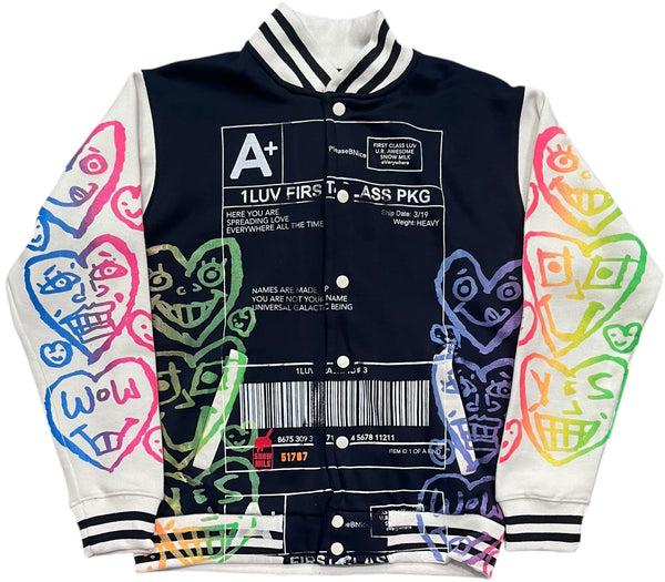 Positive Shipping Label Varsity Jacket (Size Small)