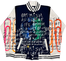 Load image into Gallery viewer, Optimism As A Way Of Life Varsity Jacket (Size Large)
