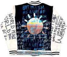 Load image into Gallery viewer, Optimism As A Way Of Life Varsity Jacket (Size Small)
