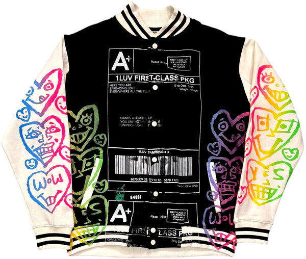 Positive Shipping Label Varsity Jacket (Size XL)