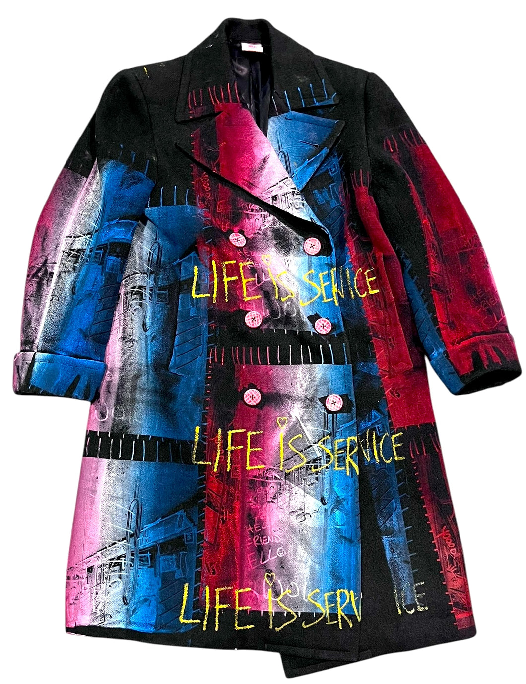 Life Is Service Custom Overcoat (Medium)