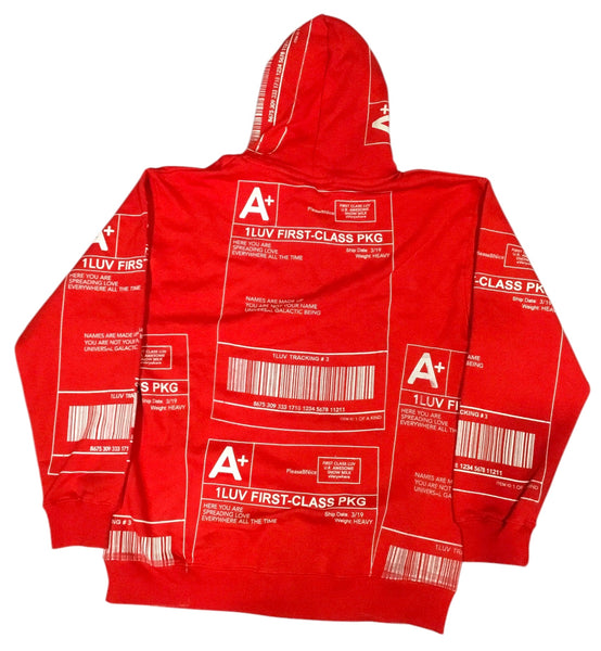 Positive Shipping Label Zip-up Hoodie (Size Large)