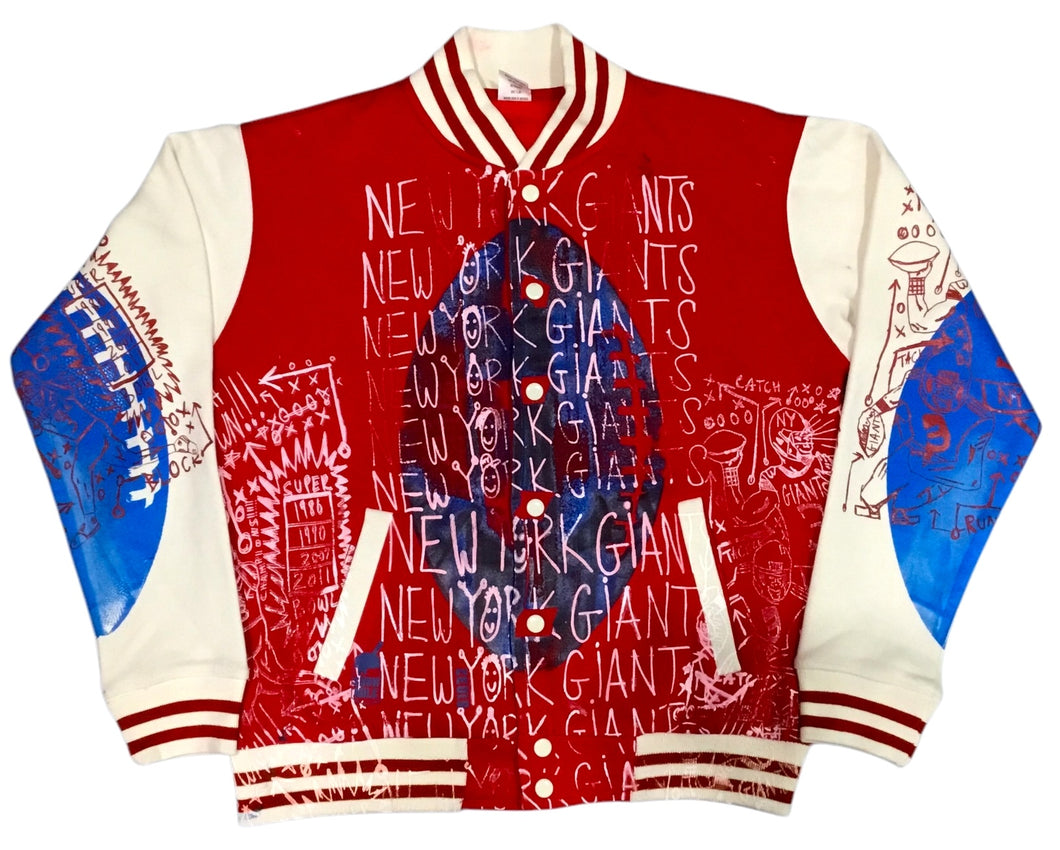 New York Giants Custom Sample Varsity Jacket (Size Small)