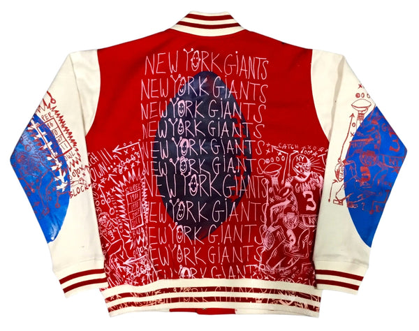 New York Giants Custom Sample Varsity Jacket (Size Small)