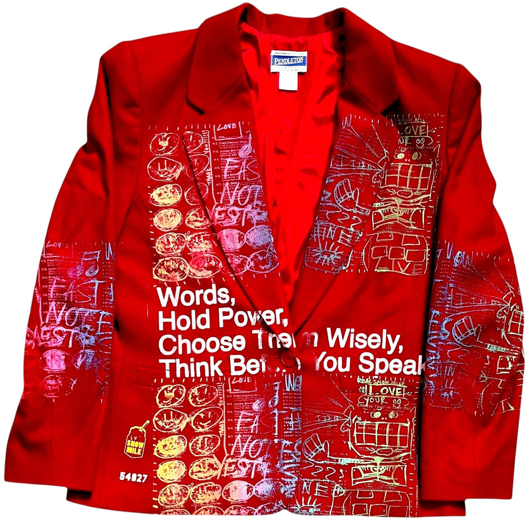 Words Hold Power Blazer (Size 10)