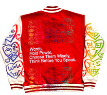 Load image into Gallery viewer, Words Hold Power Varsity Jacket (Size Small)
