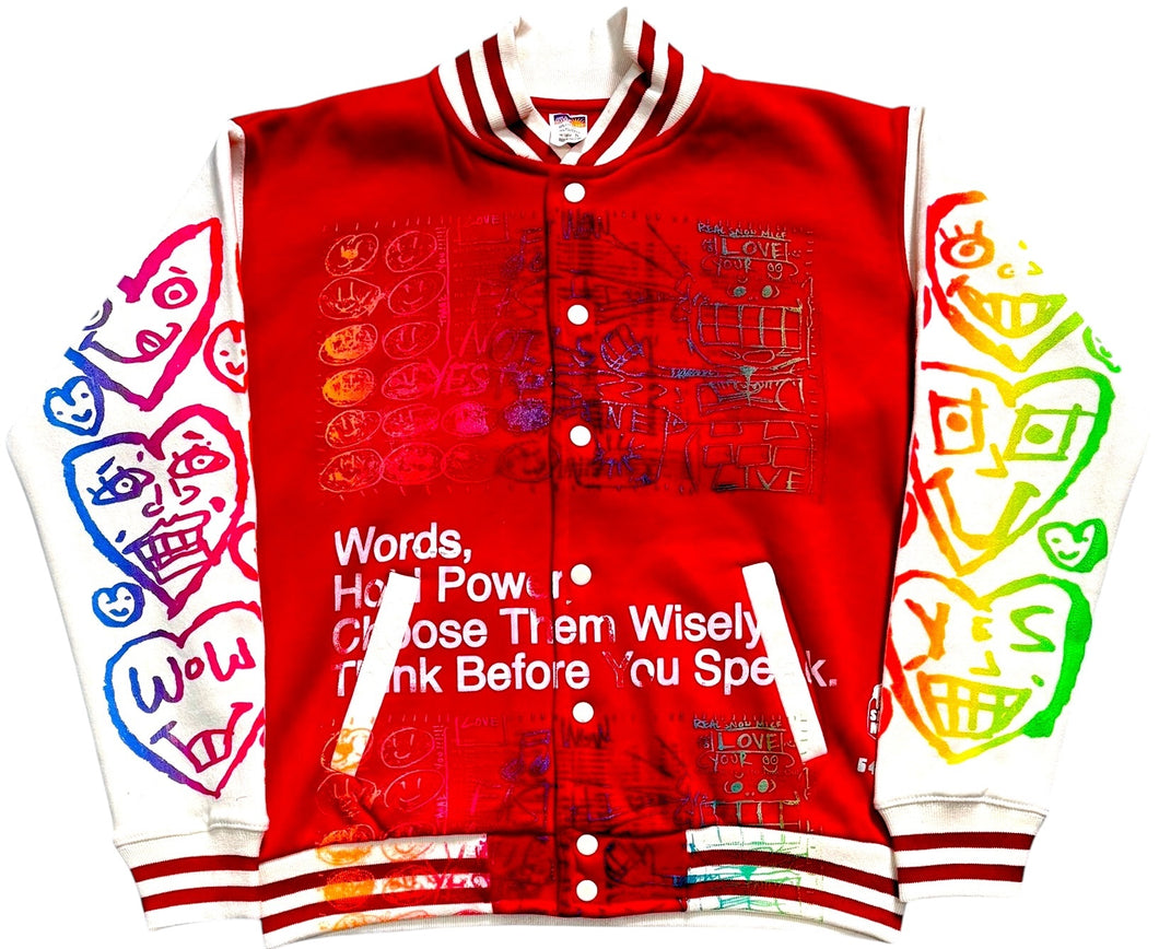 Words Hold Power Varsity Jacket (Size Small)