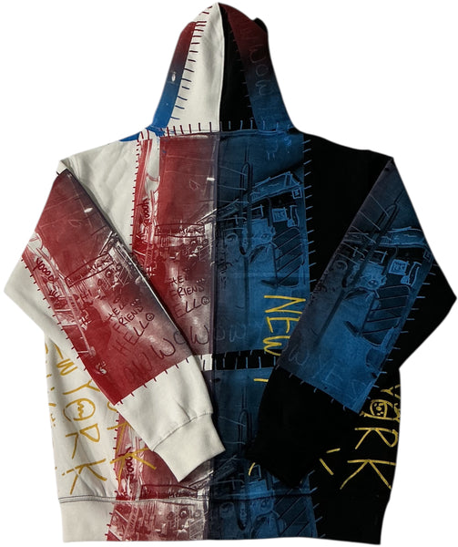 Life Is Service Split Color Hoodie (Size Large)