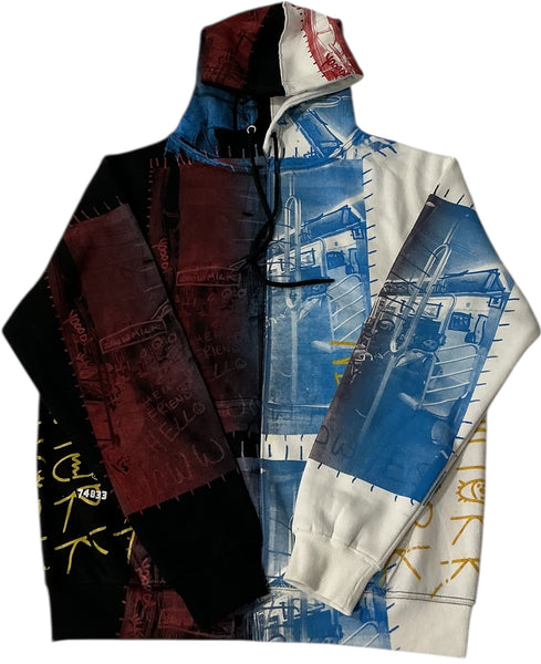 Life Is Service Split Color Hoodie (Size Large)