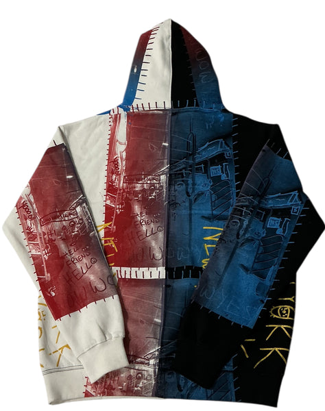 Life Is Service Split Color Hoodie (Size Large)