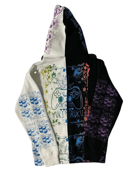 Animilk Split Color Hoodie (Size Small)