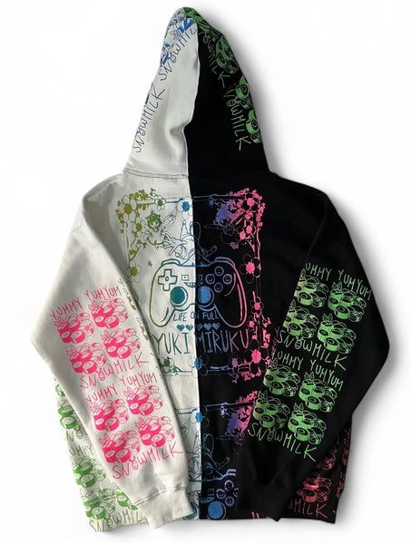 Animilk Split Color Hoodie (Size Large)