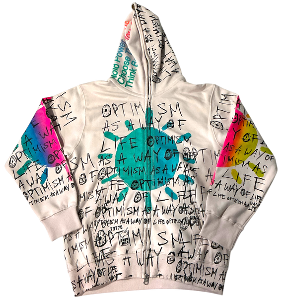 Optimism As A Way Of Life Zip Up Hoodie (Size Small)