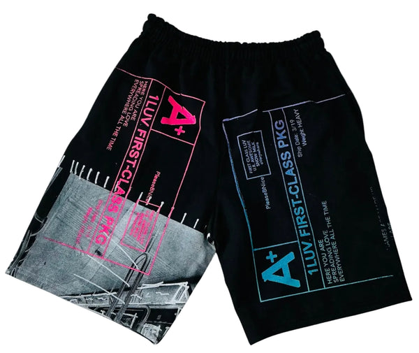 Positive Shipping Label Shorts (Size Small)