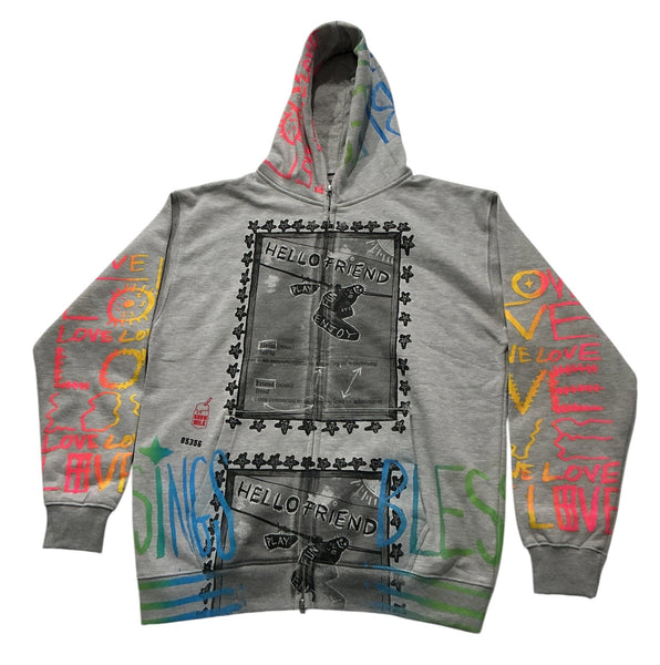 Hello Friend ZipUp Hoodie (Size Large)