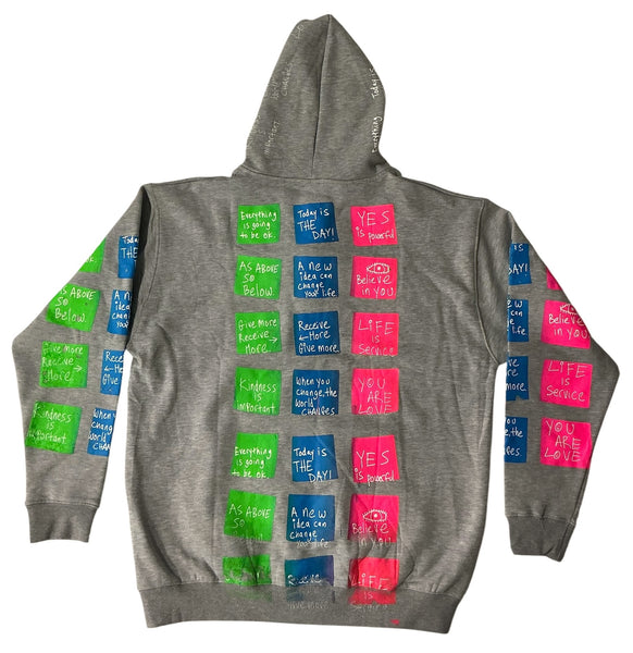 Sticky Notes Zip Up Hoodie (Size 2XL)