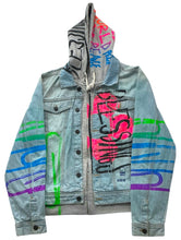 Load image into Gallery viewer, World Peace Jean Jacket Hoodie (Size Women’s XL)
