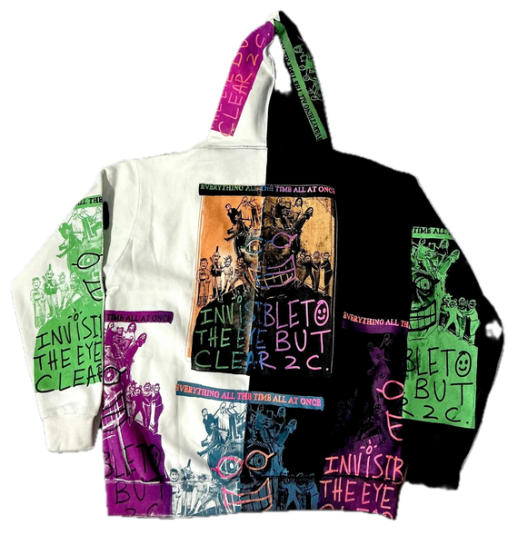 Everything All The Time All At Once Split Color Hoodie (Size Large)