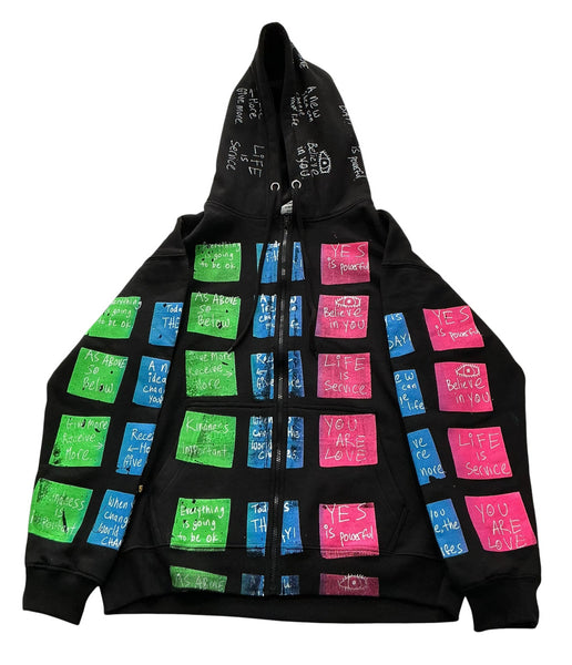 Sticky Notes Zip Up Hoodie (Size Large)