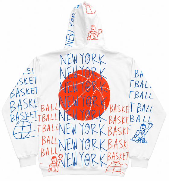 The New York Basketball White Hoodie (Available In All Sizes)