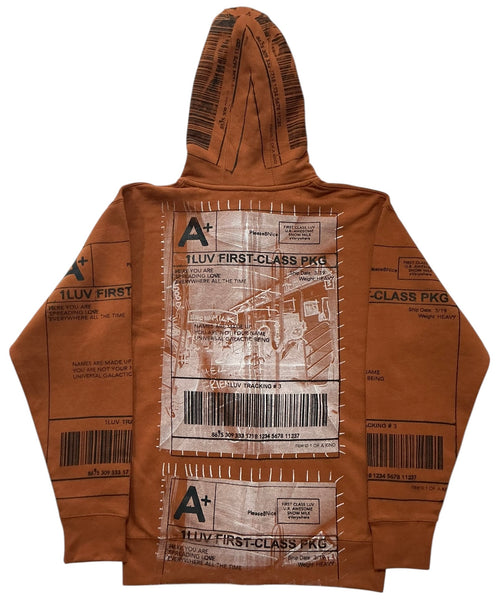 Positive Shipping Label Zip Up Hoodie (Size Medium)