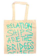 Load image into Gallery viewer, Relationships Are The Bridges Of Life Tote Bag (Size Large)
