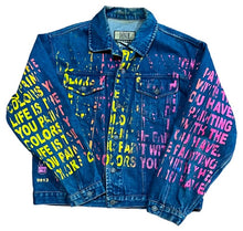 Load image into Gallery viewer, Life Is The Painting You Paint Denim Jacket (Size Medium)
